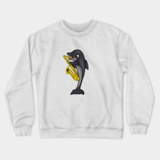 Dolphin Saxophone Jazz Lovers Gift Crewneck Sweatshirt